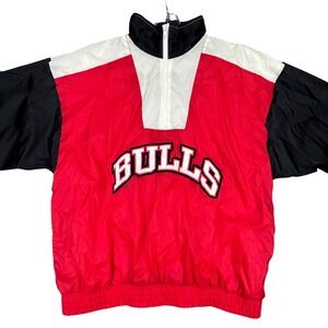 Chicago Bulls Jacket Mens L Black‎ Red VTG Y2K 90s NBA Unique Sports Generation